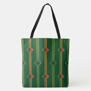 Tote Bag Lignes verticales Zigzag Livre vert numérique-7272