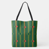 Tote Bag Lignes verticales Zigzag Livre vert numérique-7272 (Dos)