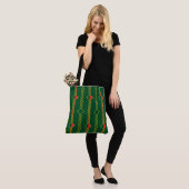 Tote Bag Lignes verticales Zigzag Livre vert numérique-7272 (Sur le modèle)