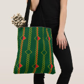Tote Bag Lignes verticales Zigzag Livre vert numérique-7272 (De près)
