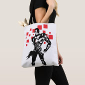 Tote Bag Ligue de Justice | Cyborg Digital Noir Pop Art (De près)