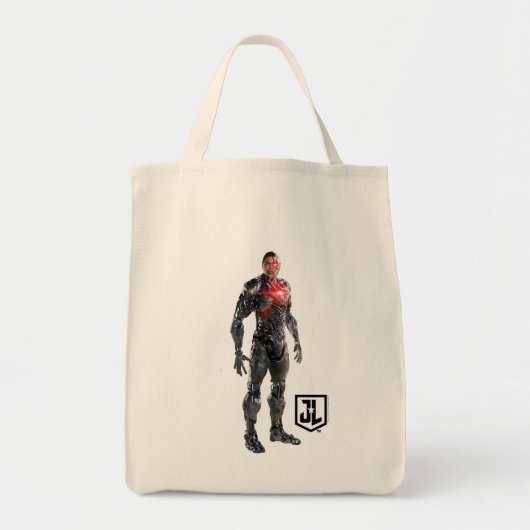 Tote Bag Ligue de Justice | Cyborg Sur Le Champ De Bataille (Devant)
