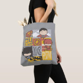 Tote Bag Ligue de justice de Chibi | Voler, Tirer, Exécuter (De près)