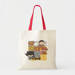 Tote Bag Ligue de justice de Chibi Voler, Tirer, Exécuter