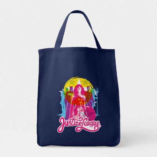 Tote Bag Ligue de Justice | Retro Group & Logo Pop Art (Devant)