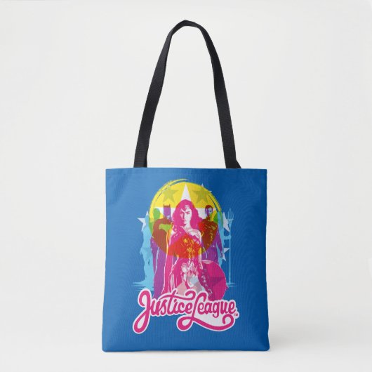 Tote Bag Ligue de Justice | Retro Group & Logo Pop Art (Devant)