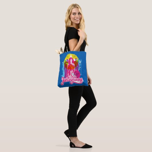 Tote Bag Ligue de Justice | Retro Group & Logo Pop Art (Sur le modèle)
