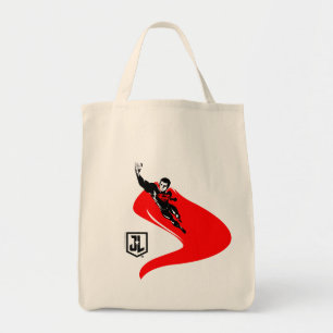 Tote Bag Ligue de Justice Superman Flying Noir Pop Art