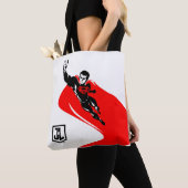Tote Bag Ligue de Justice | Superman Flying Noir Pop Art (De près)