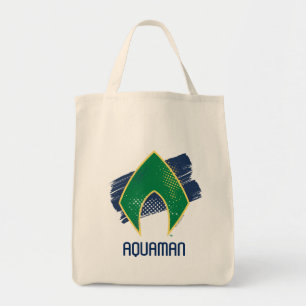 Tote Bag Ligue de Justice Symbole Aquaman à demi-teintes