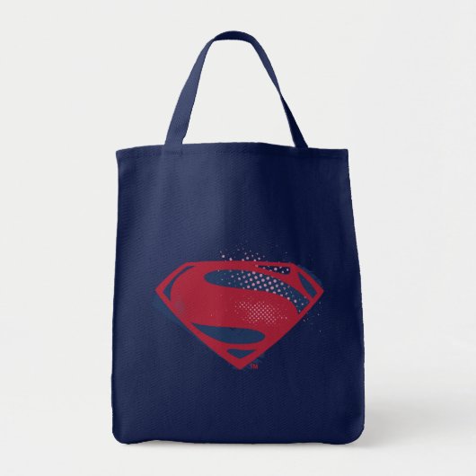 Tote Bag Ligue de Justice | Symbole Superman brosse et demi (Devant)