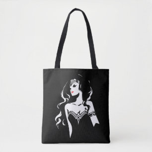 Tote Bag Ligue de Justice Wonder Woman Noir Pop Art