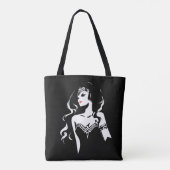 Tote Bag Ligue de Justice | Wonder Woman Noir Pop Art (Dos)
