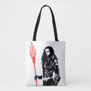 Tote Bag Ligue de la justice Aquaman Pose Noir Pop Art