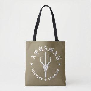 Tote Bag Ligue de la justice  Emblème de trident rétro Aqua