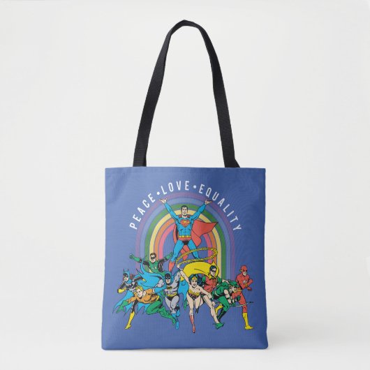 Tote Bag Ligue de la Justice - Paix, Amour, Égalité (Devant)