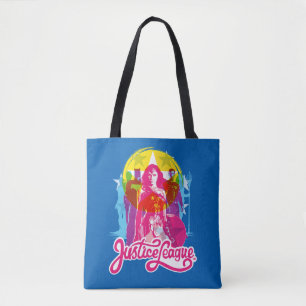 Tote Bag Ligue de la justice  Retro Group & Logo Pop Art