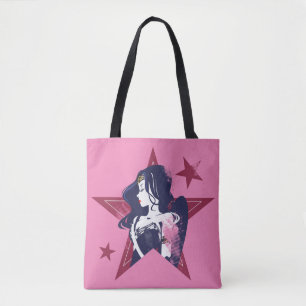 Tote Bag Ligue de la justice  Wonder Woman & Stars Pop Art