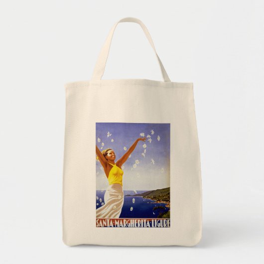 Tote Bag Ligure père Noël Margherita avec marguerites (Devant)