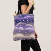 Tote Bag Lilac Cream Moon Gentle Aesthetic (De près)