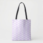 Tote Bag Lilac motif de diamants violet et blanc (Devant)