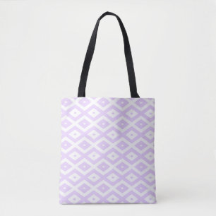 Tote Bag Lilac motif de diamants violet et blanc