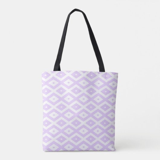 Tote Bag Lilac motif de diamants violet et blanc (Dos)