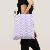 Tote Bag Lilac motif de diamants violet et blanc (De près)