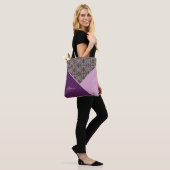 Tote Bag Lilas et Aubergine Chic (Sur le modèle)