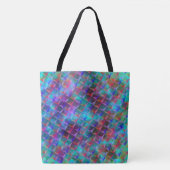Tote Bag lilas et triangles 3D ou roses (Devant)
