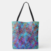 Tote Bag lilas et triangles 3D ou roses (Dos)