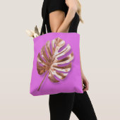 Tote Bag Lilas Rose Dorée (De près)