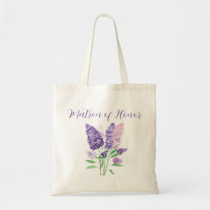 Tote Bag Lilas violet aquarelle floral robe de demoiselle d