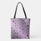 Tote Bag lilas, violet, coeur, amour, Saint-Valentin, forme (Dos)