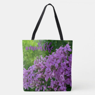 Tote Bag Lilas violet romantique élégant violet fleuri mama