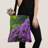 Tote Bag Lilas violet romantique élégant violet fleuri mama (De près)