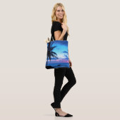 Tote Bag L'île tropicale Un joli paysage de coucher de sole (Sur le modèle)