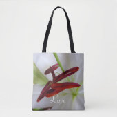 Tote Bag Lily blanche, fleur. (Devant)