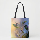 Tote Bag Lily blanche, fleur. (Devant)