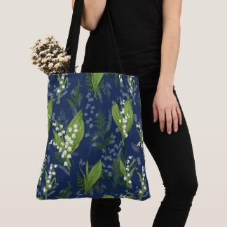 Tote Bag Lily de l'Arrière - plan bleu foncé de la vallée