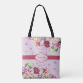 Tote Bag Lily & Peony Floral Purple (Dos)