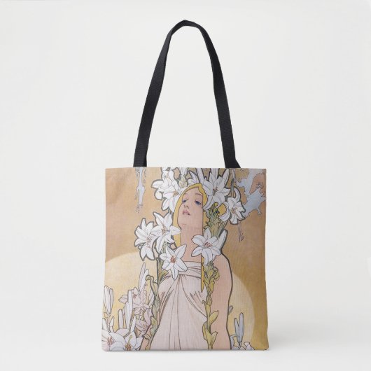 Tote Bag Lily (quatre fleurs), Alphonse Mucha (Devant)