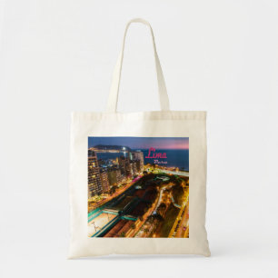 Tote Bag Lima Peru Capital Pacific Coast City Lights Night