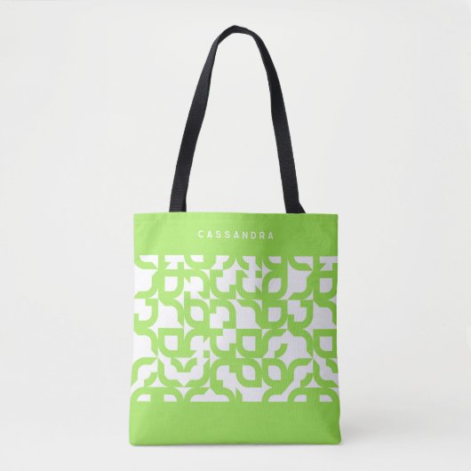 Tote Bag Lime d'été Vert Retro Art Motif (Devant)