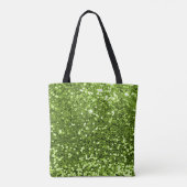Tote Bag Lime Green Faux Parties scintillant Bokeh Sparkly (Dos)
