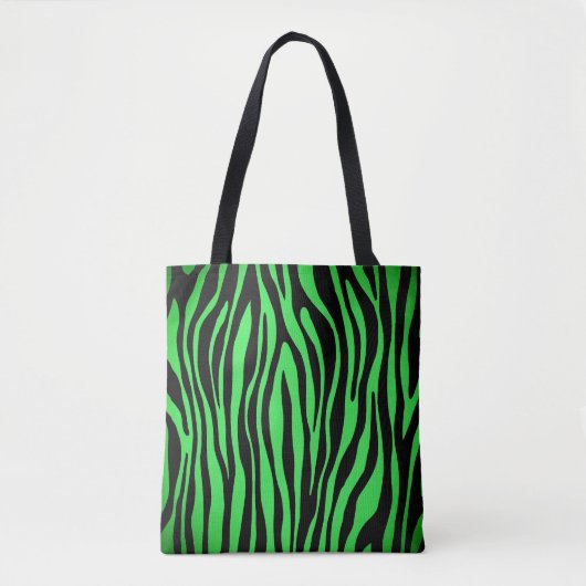 Tote Bag Lime Green Zebra (Devant)