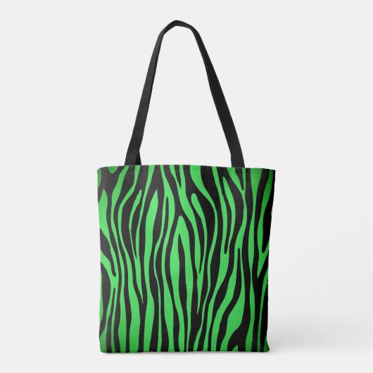 Tote Bag Lime Green Zebra (Dos)
