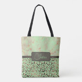 Tote Bag Lime Marbre Glitterie Or Leopard Personnalisé (Dos)