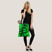 Tote Bag Lime vert et noir ondulation, avec ombre? (Sur le modèle)