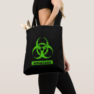 Tote Bag Lime Vert Néon Produits Chimiques Bio-Hazard Graph